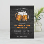 Birthday - uitnodiging voor kazen en bier (Staand voorkant)