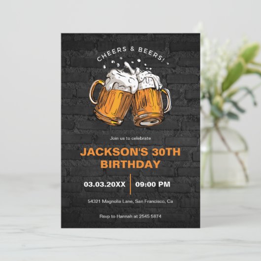Birthday - uitnodiging voor kazen en bier (Staand voorkant)