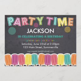 Birthday - uitnodiging voor kinderen - feesttijd