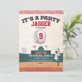 Birthday-uitnodiging voor kinderen (honkbal) kaart (Staand voorkant)