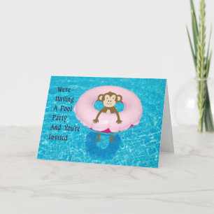 Birthday-uitnodiging voor kinderen in de pool