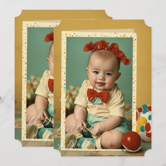 Birthday-uitnodiging voor kinderen kaart (Voorkant / Achterkant)