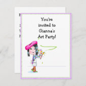 Birthday-uitnodiging voor kinderen kaart (Voorkant / Achterkant)