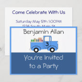 Birthday-uitnodiging voor kinderen kaart (Voorkant / Achterkant)