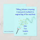 Birthday-uitnodiging voor kinderen kaart (Voorkant / Achterkant)