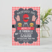 Birthday-uitnodiging voor kinderen op BBQ Kaart (Staand voorkant)