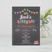 Birthday-uitnodiging voor kinderen (personaliseren kaart (Staand voorkant)