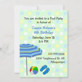 Birthday-uitnodiging voor kleurrijke pool kaart (Voorkant)