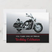 Birthday-uitnodiging voor kruisende motorfiets kaart (Voorkant)