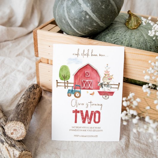 Birthday-uitnodiging voor landbouwhuisdieren kaart