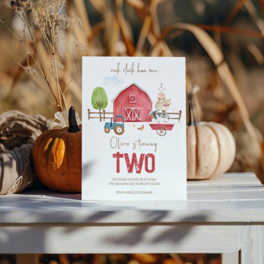 Birthday-uitnodiging voor landbouwhuisdieren kaart