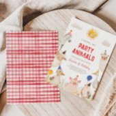 Birthday-uitnodiging voor landbouwhuisdieren kaart