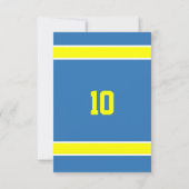 Birthday-uitnodiging voor Light Blue and Gold Team Kaart (Achterkant)