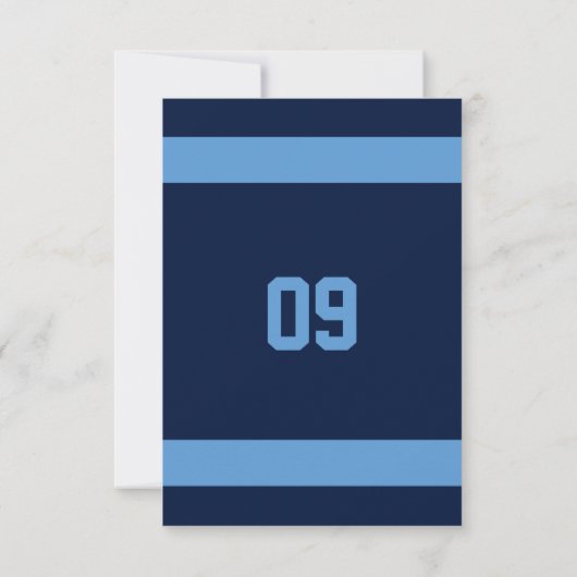 Birthday - uitnodiging voor marineblauw lichtblauw (Achterkant)