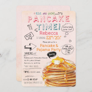 Birthday-uitnodiging voor Pancake en Pajama Kaart