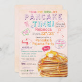 Birthday-uitnodiging voor Pancake en Pajama Kaart (Voorkant / Achterkant)