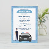 Birthday-uitnodiging voor politiefunctionaris kaart (Staand voorkant)