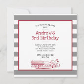 Birthday - uitnodiging voor Red and Grey Fire (Voorkant)