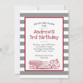 Birthday - uitnodiging voor Red and Grey Fire (Voorkant)