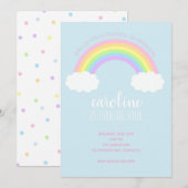 Birthday-uitnodiging voor regenboogmeisjes kaart (Voorkant / Achterkant)