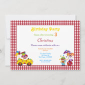Birthday-uitnodiging voor rode en witte cheque kaart (Voorkant)