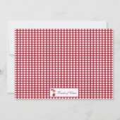 Birthday-uitnodiging voor rode en witte cheque kaart (Achterkant)