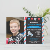 Birthday-uitnodiging voor rolschaatsen kaart (Staand voorkant)