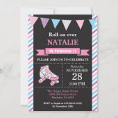Birthday-uitnodiging voor rolschaatsen kaart (Voorkant)