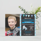 Birthday-uitnodiging voor rolschaatsen kaart (Staand voorkant)