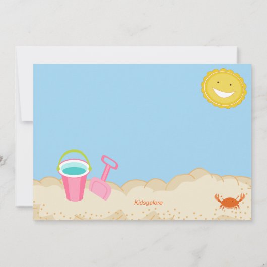 Birthday uitnodiging voor Surfer Girl Beach (Achterkant)