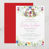 Birthday-uitnodiging voor Turtle Tea Party Kaart (Voorkant / Achterkant)