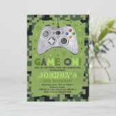 Birthday-uitnodiging voor videogame Birthday Kaart (Staand voorkant)