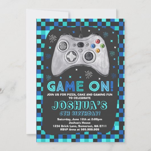 Birthday-uitnodiging voor videogame Birthday Kaart (Voorkant)