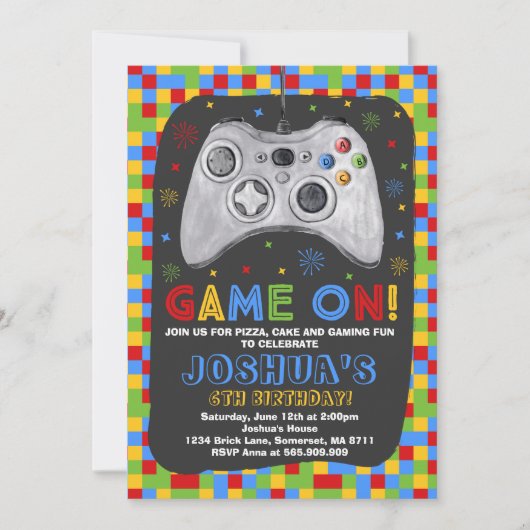 Birthday-uitnodiging voor videogame Birthday Kaart (Voorkant)