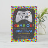 Birthday-uitnodiging voor videogame Birthday Kaart (Staand voorkant)