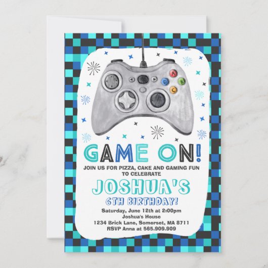 Birthday-uitnodiging voor videogame Birthday Kaart (Voorkant)