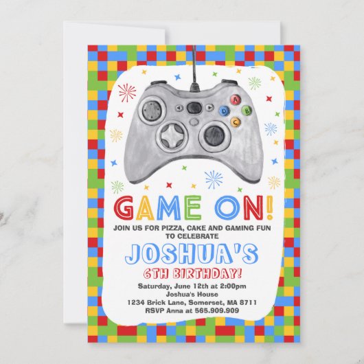 Birthday-uitnodiging voor videogame Birthday Kaart (Voorkant)