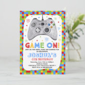 Birthday-uitnodiging voor videogame Birthday Kaart (Staand voorkant)