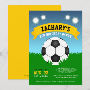 Birthday-uitnodiging voor voetbalwedstrijd kaart