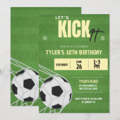 Birthday-uitnodiging voor voetbalwedstrijd kaart (Voorkant / Achterkant)