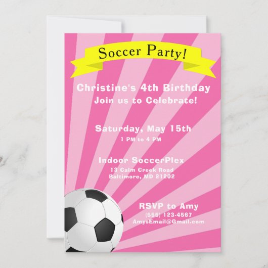 Birthday-uitnodiging voor voetbalwedstrijd kaart (Voorkant)