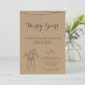 Birthday-uitnodiging voor vrouwen | Rustic Kraft P Kaart (Staand voorkant)