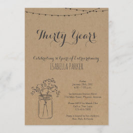 Birthday-uitnodiging voor vrouwen | Rustic Kraft P Kaart
