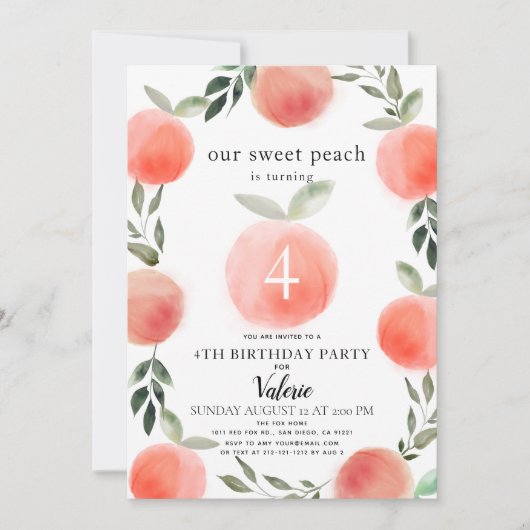 Birthday-uitnodiging voor Waterverf met een twitpe Kaart (Voorkant)