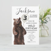 Birthday - uitnodiging voor zwarte en witte wilde (Staand voorkant)