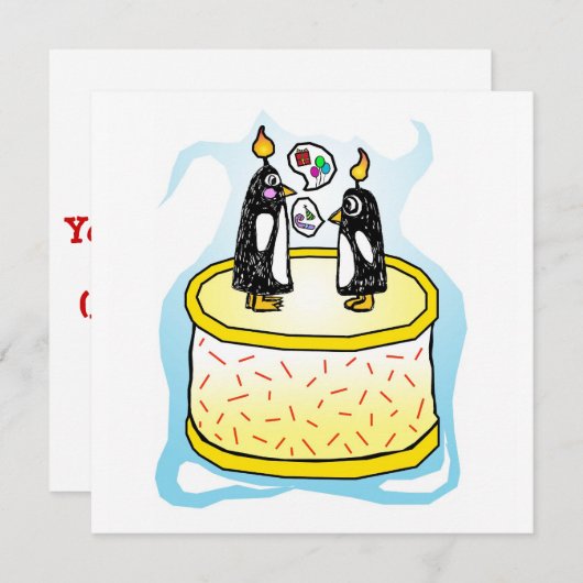 Birthday-uitnodigingen Chit en Chat Kaart (Voorkant / Achterkant)