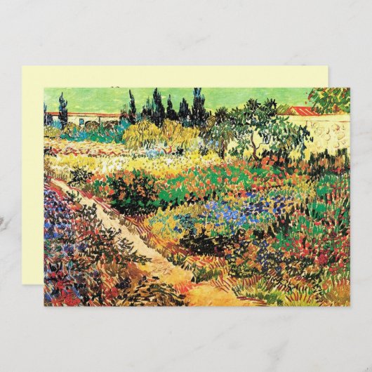 Birthday-uitnodigingen. Drijvende tuin met pad Kaart (Voorkant / Achterkant)