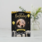 Birthday-uitnodigingen Folie Uitnodiging Briefkaart (Staand Voorkant)