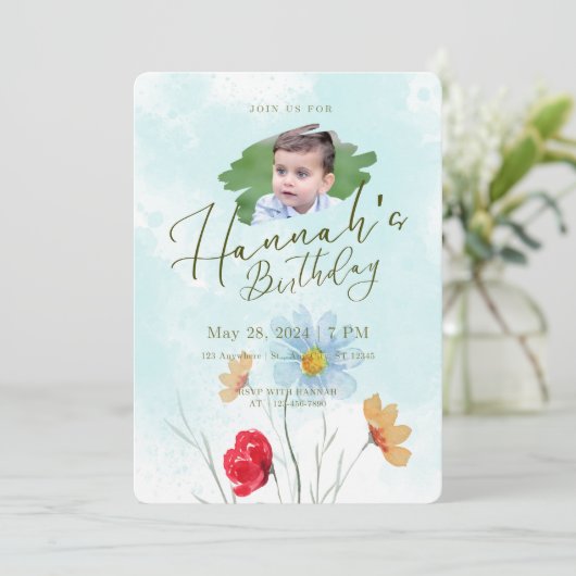 Birthday-uitnodigingen Kaart (Staand voorkant)