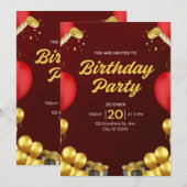 Birthday-uitnodigingen Kaart (Voorkant / Achterkant)